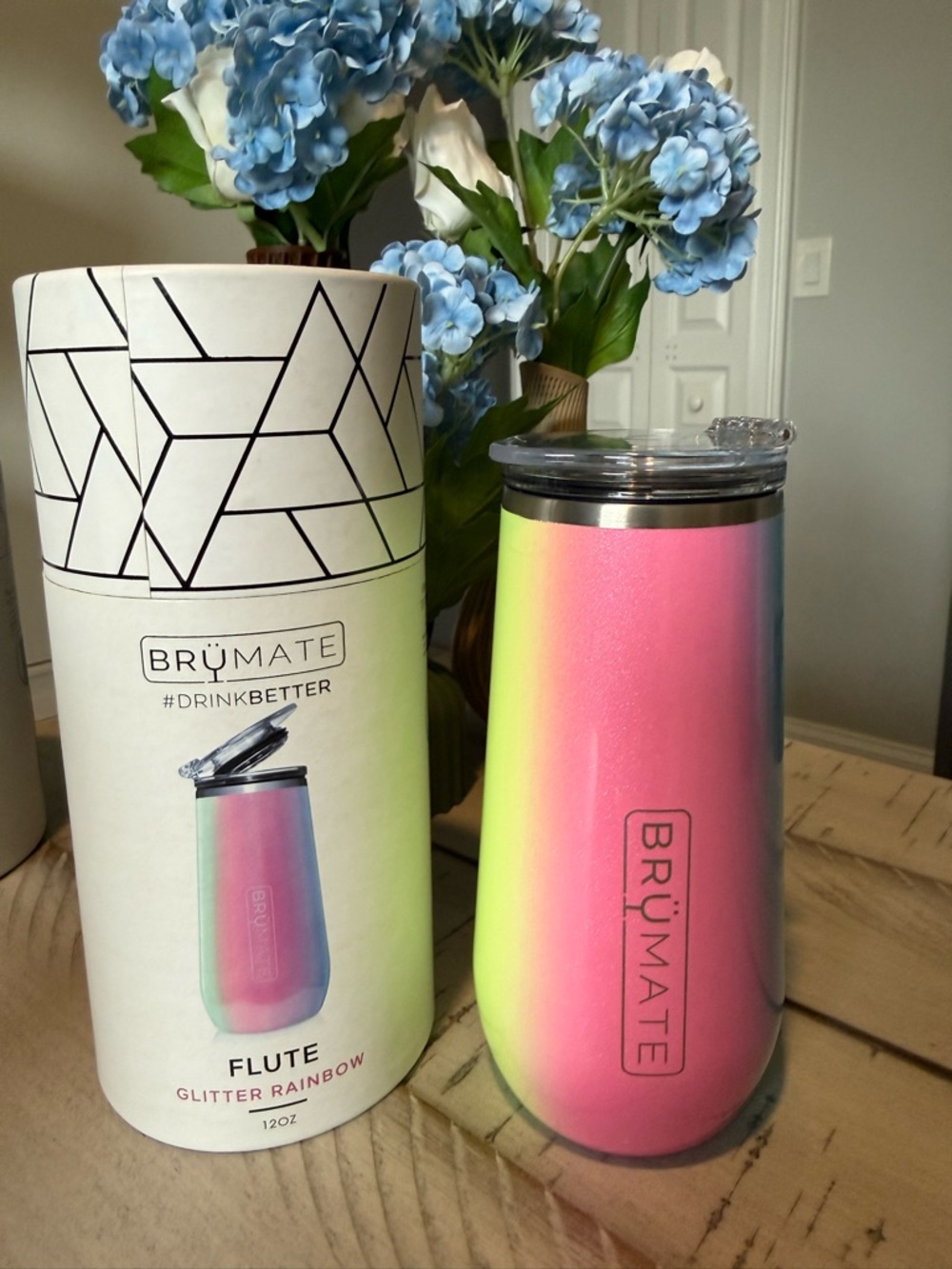 BrüMate Glitter Rainbow Flute Tumbler – 12oz